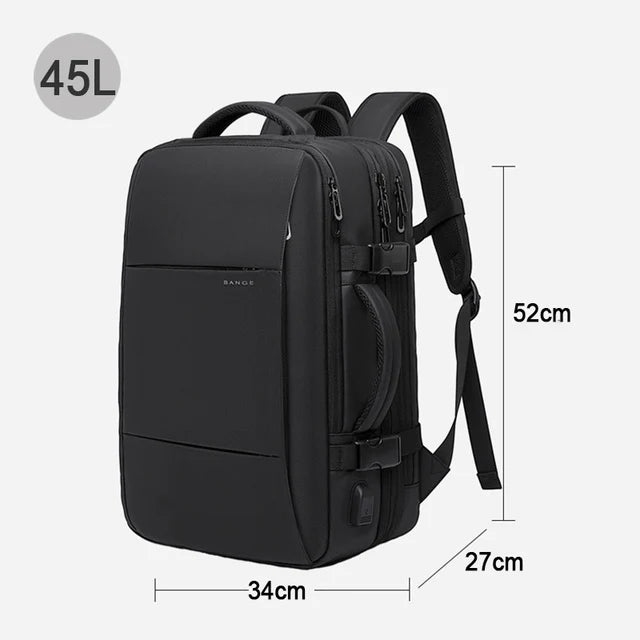 BANGE Expandable Men’s Waterproof Laptop Backpack – 17.3" Large Capacity Hiking & Travel Bag