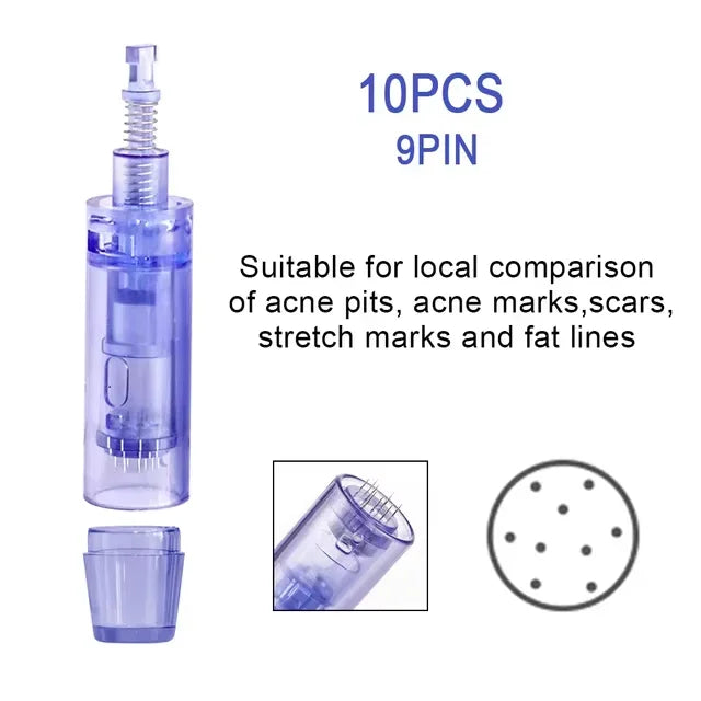 10PCS Dermapen Nano Needle Cartridges – A1 Bayonet Disposable Microneedling Replacement Needles for Tattoo Removal & Skin Care Treatment
