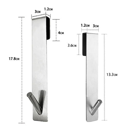 Stainless Steel S-Shape Over Glass Door Shower Towel Rack - Bathroom Bathrobe Hanger Holder Hooks