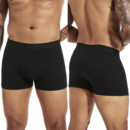 6-Pack Men’s Black Boxer Shorts – Soft Breathable Cotton Underwear Set, Comfortable Everyday Male Boxers Briefs 2024 Style
