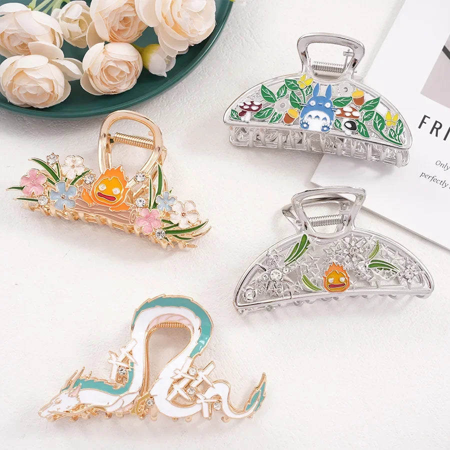 YWYHJ Cute Cartoon Hair Claw | Large Dragon & Japanese Cat Hair Clip for Women