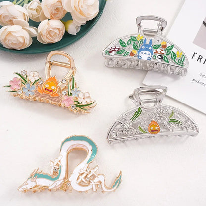 YWYHJ Cute Cartoon Hair Claw | Large Dragon & Japanese Cat Hair Clip for Women