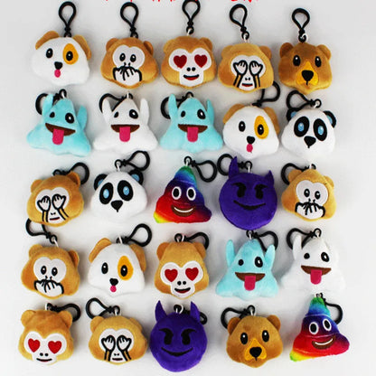 30 Pcs Cute Cartoon Plush Keychain Set – Handbag & Car Key Holder Bag Pendants, Perfect Toys & Gifts for Kids and Women