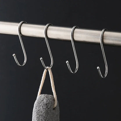 Stainless Steel Sharp Tip S Hooks – Hanging Utensil, Meat, and Clothes Hangers for Kitchen & Butcher Shop