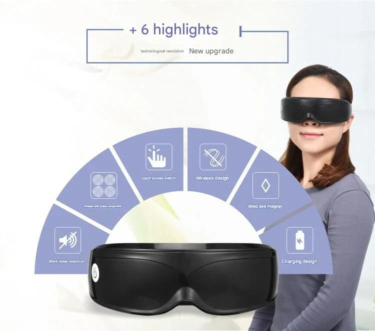 Eye Massager with 9 Modes & Multi-Frequency Vibration – 22-Magnet Therapy for Eye Health