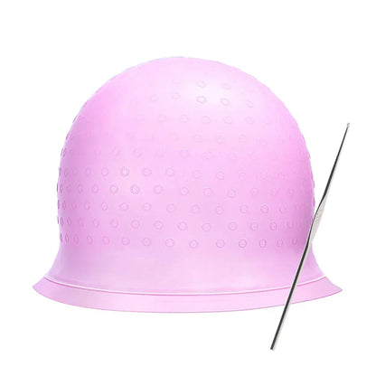 Silicone Hair Highlighting Cap with Hook Needle – Reusable Hair Dye Set for Salon & Professional Hair Coloring