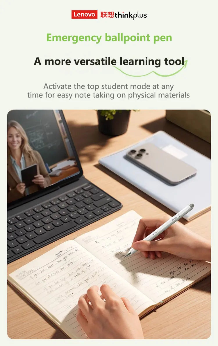 Lenovo Universal Stylus with 3 Pen Tips – Compatible with Android, iOS, iPad, Apple Pencil, Huawei, Xiaomi & Samsung Tablets