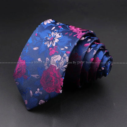 Men’s Wedding Floral Necktie - Wave Fireworks Meteor Flower Design Tie for Groom, Business & Formal Accessories Gift