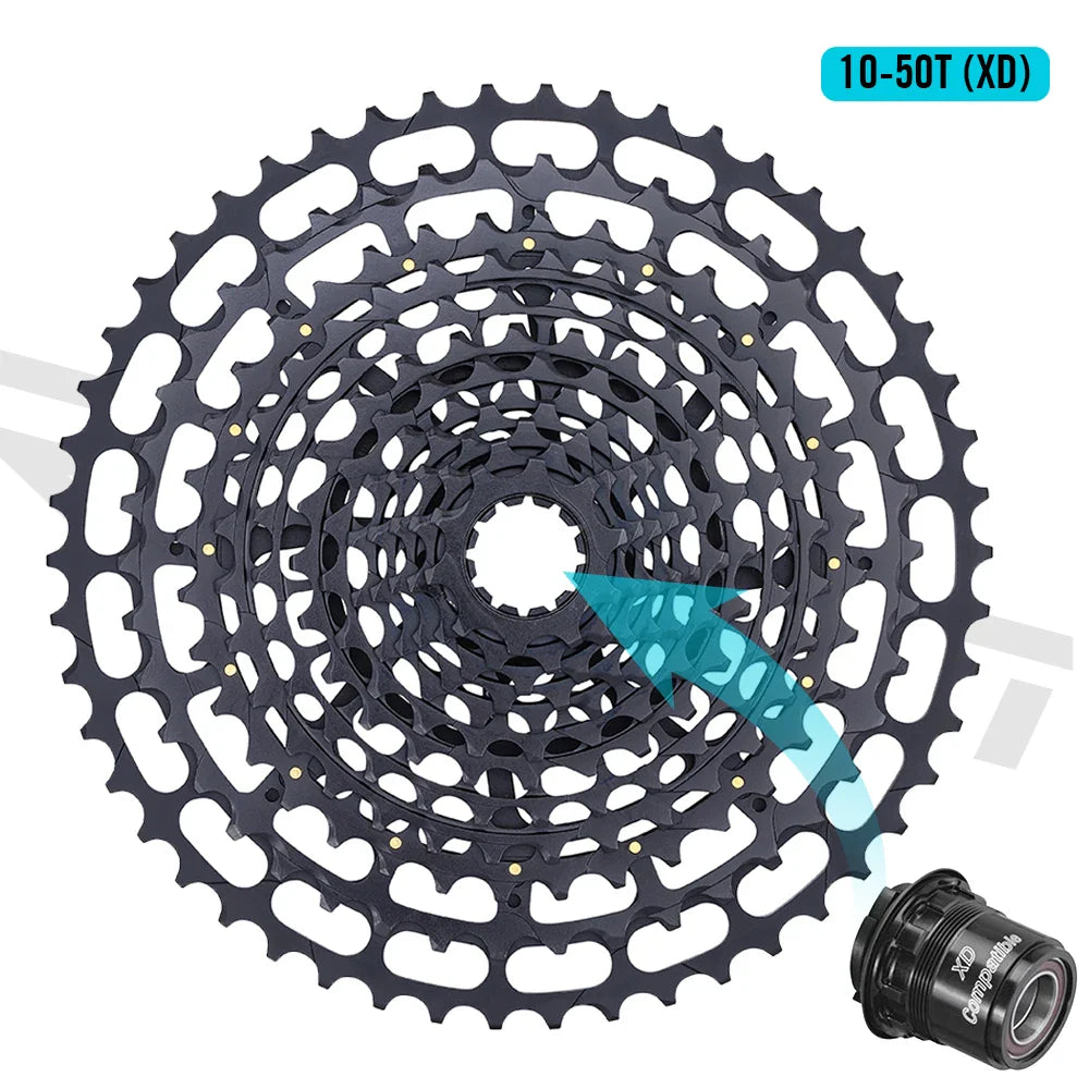 SPEDAO 12-Speed 10-50T Bicycle Cassette – 12V MTB Freewheel Sprocket for SX NX GX, XD & HG Compatible