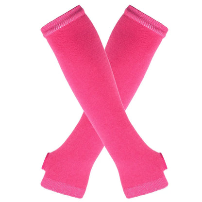 Warm Knitted Long Fingerless Gloves – Striped Elbow Mittens for Women, Fashion Christmas Gift