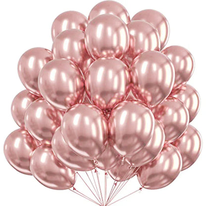 12 Inch Color Metal Confetti Balloons - Gold and Silver Round Latex Balloons for Anniversary, Wedding, and Birthday Party Decor