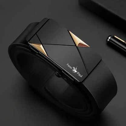 Men's Business Belt with Alloy Automatic Buckle – Luxury Casual High-Quality PU Leather Jeans Strap