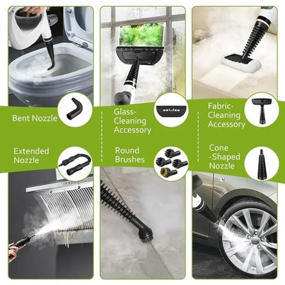 Pressurized Handheld Multi-Surface Steam Cleaner – 12-Piece Accessory Kit, Multi-Purpose Natural Steamer