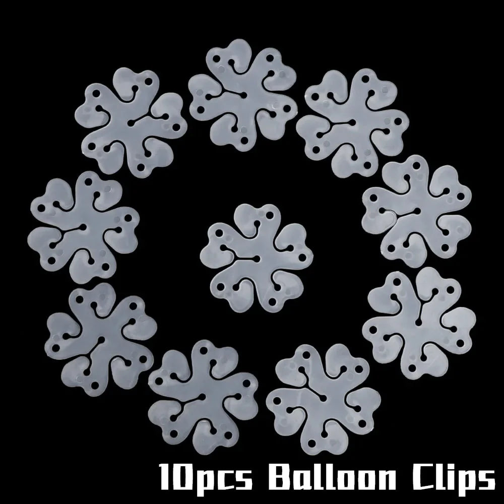 Flower Shape Balloon Clips - Plastic Decoration Accessories for Baby Shower, Wedding, Birthday Party, Plum Clip for Globos Balloons