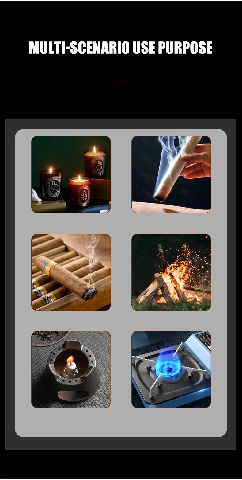 JOBON Creative Cigar Lighter | Windproof Blue Flame with Locking Rotor & UV Transfer Print, Unique Gift Craft