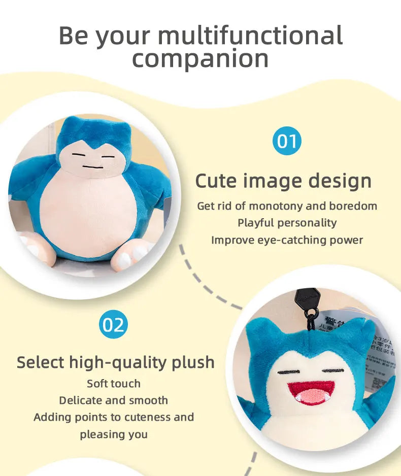 Pokémon Kawaii Snorlax Plush Toy – Cute Cartoon Stuffed Doll, Pendant & Throw Pillow, Birthday & Christmas Gift for Kids and Friends