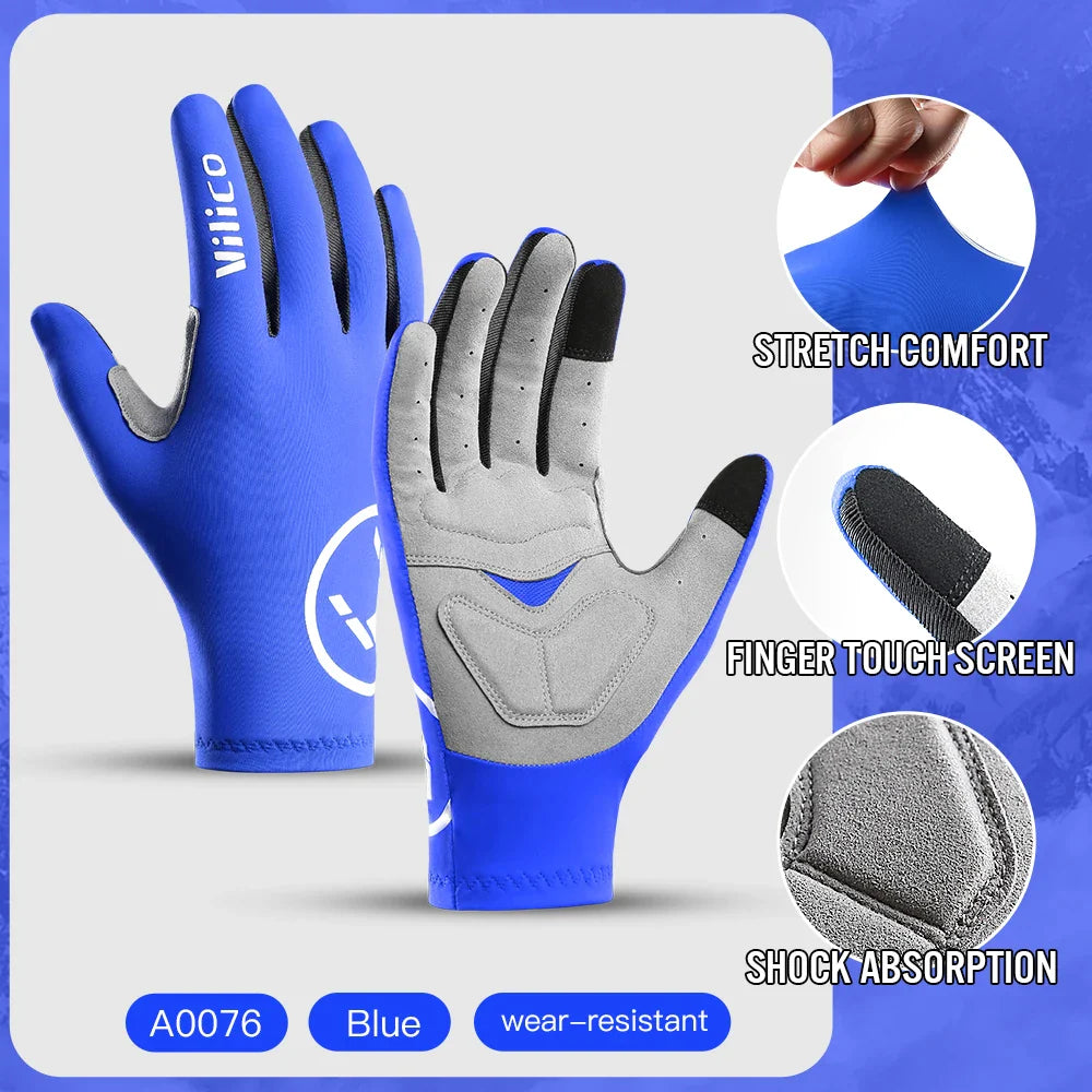 Touch Screen Cycling Gloves – Full & Half Finger Gel MTB Road Bike Gloves for Men & Women, Shock-Absorbing Racing & Sports Bicycle Gloves