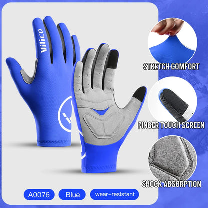 Touch Screen Cycling Gloves – Full & Half Finger Gel MTB Road Bike Gloves for Men & Women, Shock-Absorbing Racing & Sports Bicycle Gloves