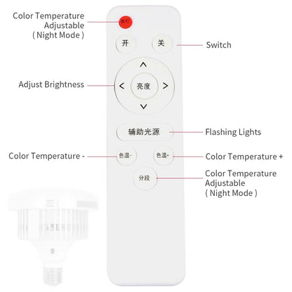 85W E27 LED Photographic Lighting Bulb – Dimmable Daylight Lamp with Remote Control for Photo Studio Softbox