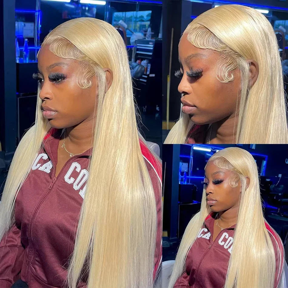 30-40 Inch Honey Blonde 250 Density 613 HD Lace Front Wig – 13x6 Transparent Straight Human Hair, 13x4 Lace Frontal Wig for Women