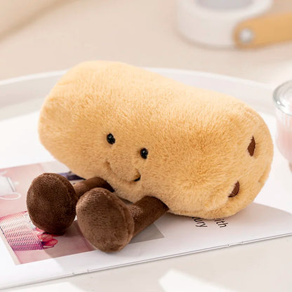 New Cartoon Egg Stuffed Toy – Breakfast Bread & Toast Plush Doll, Fun Pillow for Baby Comfort & Xmas Gifts