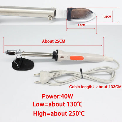40W Mini Electric Soldering Iron — Adjustable 130/250°C Quick-Heating Tool for Household, Leather, Clothing & Wrinkle Removal
