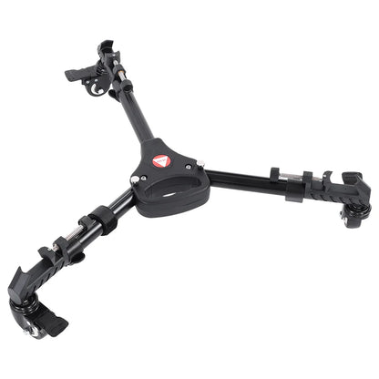 VX-600 Foldable Camera Tripod Dolly – 3 Wheels Stand with Pulley Base, Universal Tripod for Easy Camera Movement