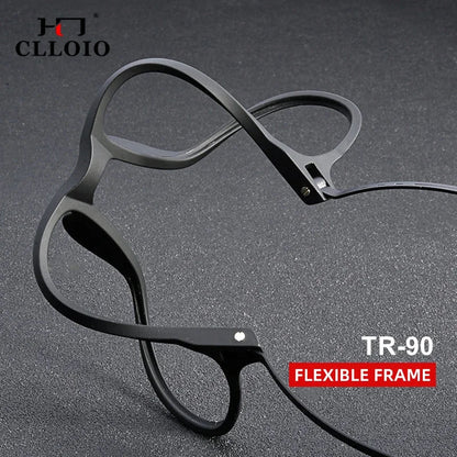 CLLOIO Ultra-Light TR90 Blue Light Blocking Reading Glasses – Classic Round Titanium Frame Optical Eyewear for Men & Women