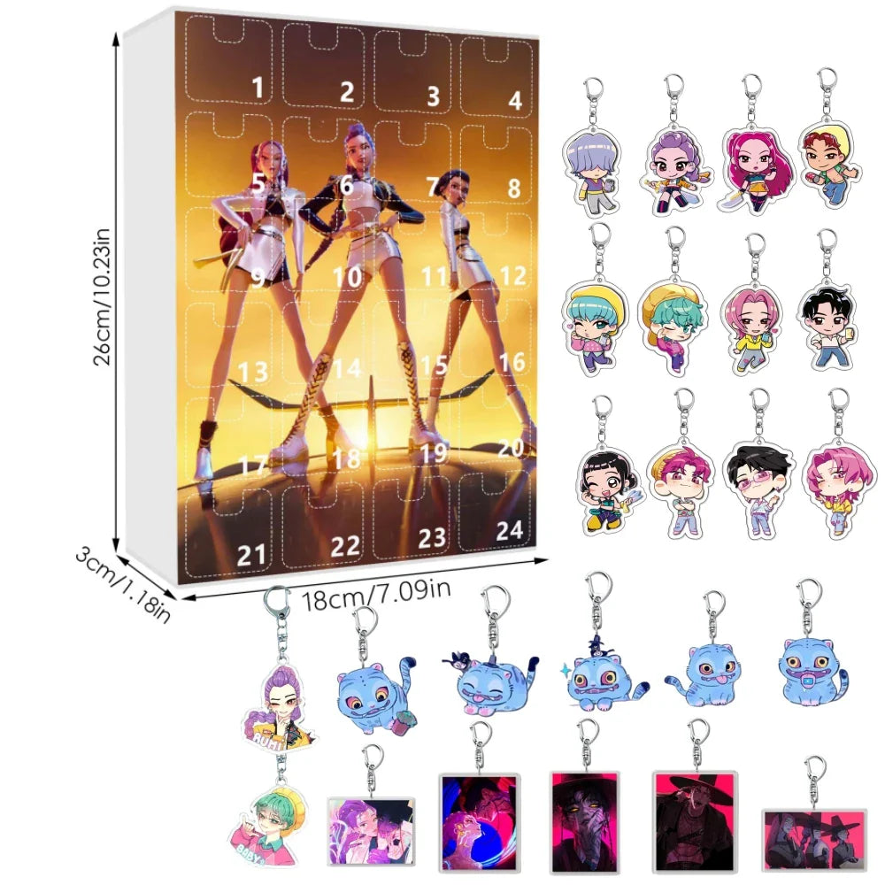 New Kpop Demon Hunters 24-Day Advent Calendar — Rumi, Mira, Zoey & Tiger Christmas Countdown Gift