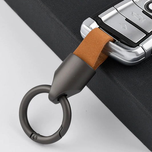 Fashion Durable Leather Car Keychain Holder | Suitable for Keys with Keyholes Larger Than 1.2cm/0.47in | Universal Car Key Ring Accessory