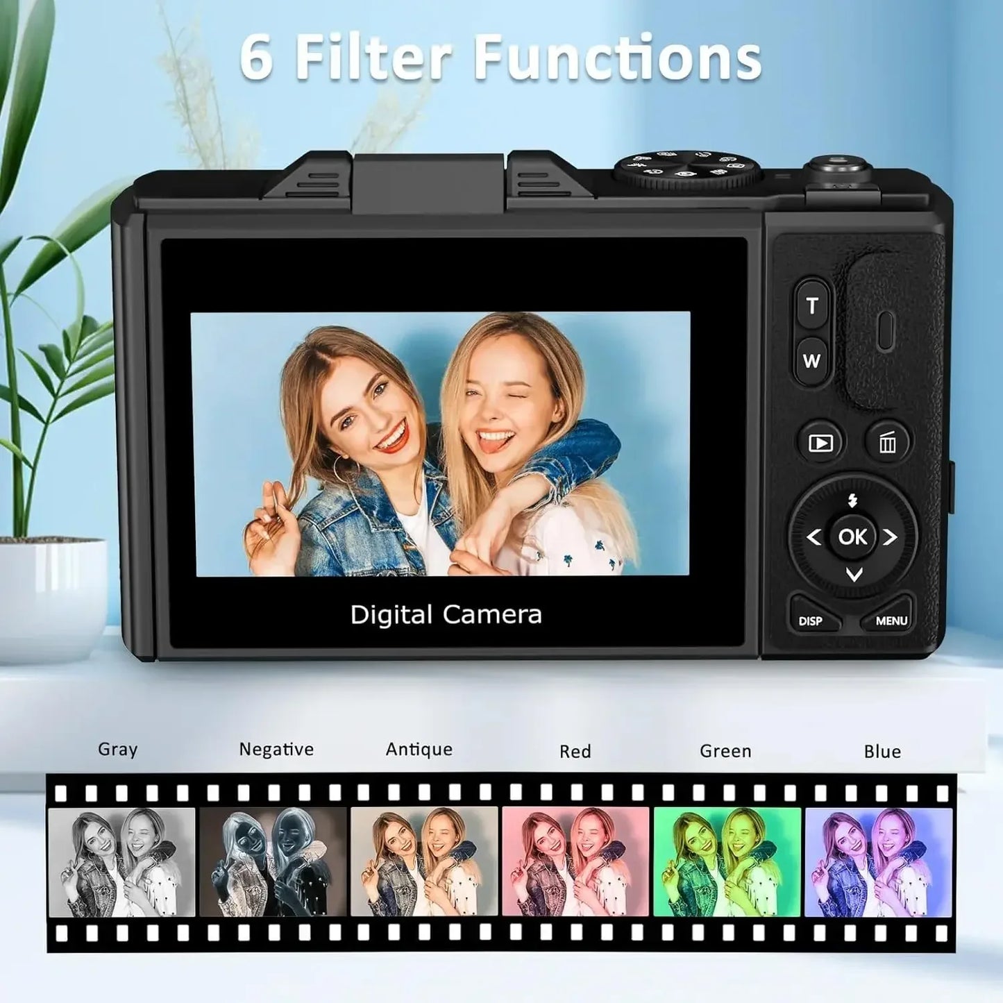 4K Camera for Photography – 18X Digital Zoom, 64MP Vlogging Camcorder, 3'' Flip Screen, WIFI Selfie Webcam for YouTube