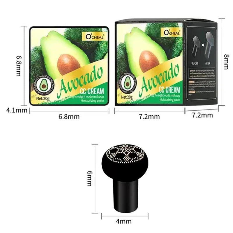 Air Cushion CC Cream with Mushroom Head Puff – Moisturizing, Brightening BB Cream & Waterproof Face Concealer
