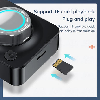 Bluetooth 5.0 Audio Receiver Wireless Adapter | 3D Stereo Music, TF Card, RCA & 3.5mm AUX for Car, Speaker, Amplifier, Headphones