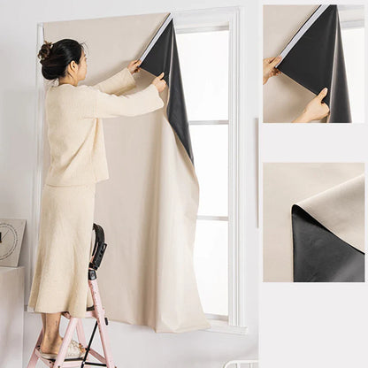 100% Blackout Self-Adhesive Curtain – Punch-Free Sunshade for Bedroom, Window, Door, and Balcony with Privacy and Insulation