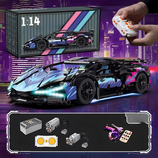 1:14 Racing Roadster Building Blocks – 1314-Piece Assembly Brick Vehicle Toy for Boys, STEM Construction Gift