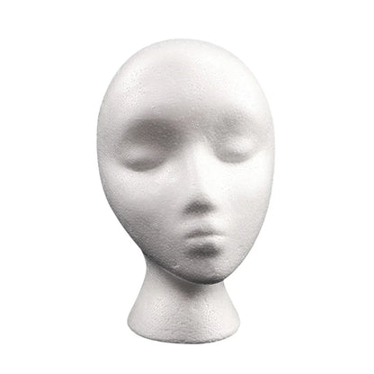 Foam Mannequin Head - Hat, Cap, Wig & Glasses Display Stand with Stable Base for Photography, Closet & Mall Use