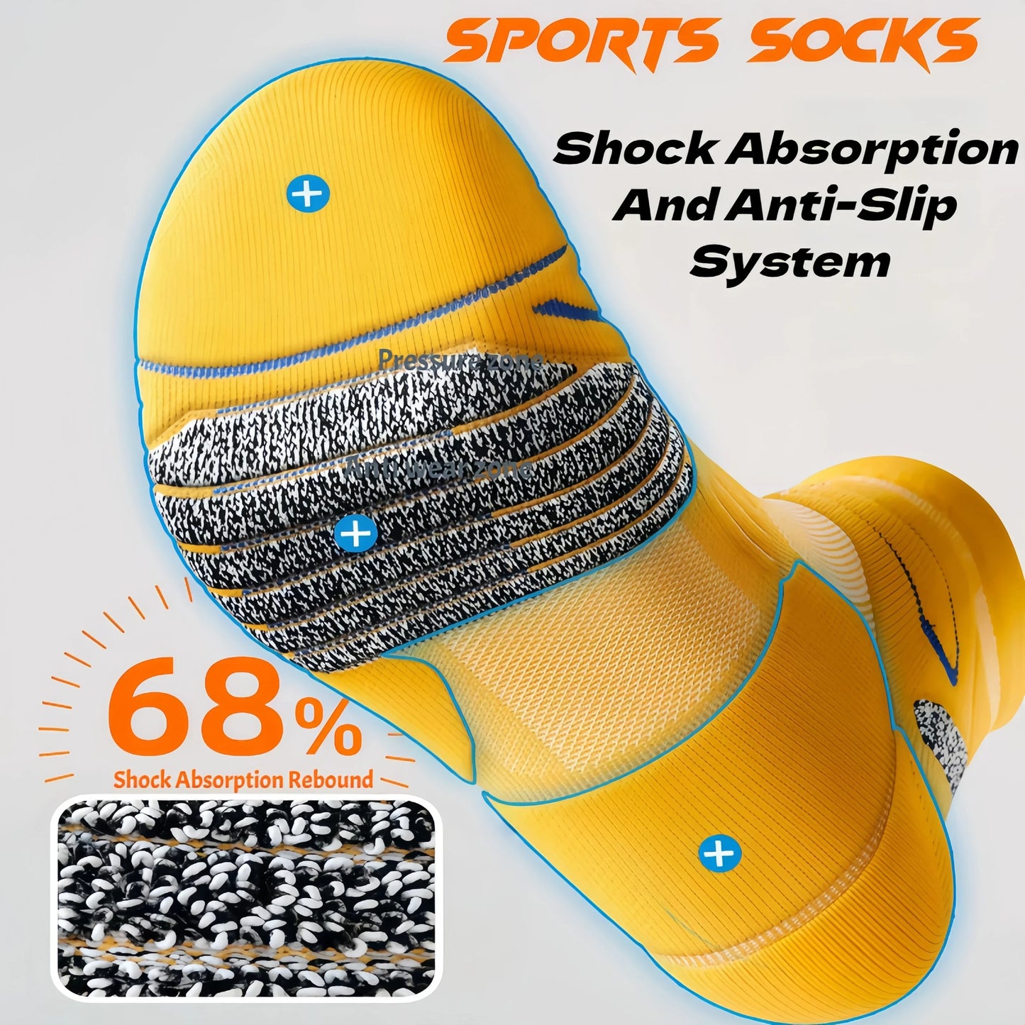 Professional Marathon Running Socks for Men – Thick Towel Bottom Sports Socks for Cycling & Basketball – Odor Control & Sweat Absorption Athletic Wear