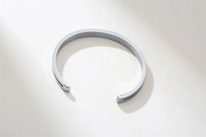 Men's Enamel Bangle - Viking Logo Cuff Bracelet, Stainless Steel Minimalist Bangle for Gentlemen