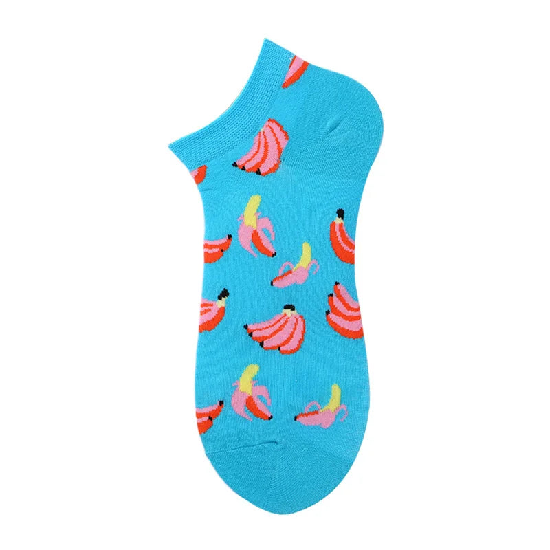 40-Style Colorful Cotton Ankle Socks – Fashion Novelty Short Socks for Men & Women, Funny Animal, Food & Avocado Casual Designs