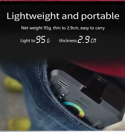 Mini RGB Portable LED Fill Light – Adjustable Hot Shoe Light for Live Photography & Mobile Cameras