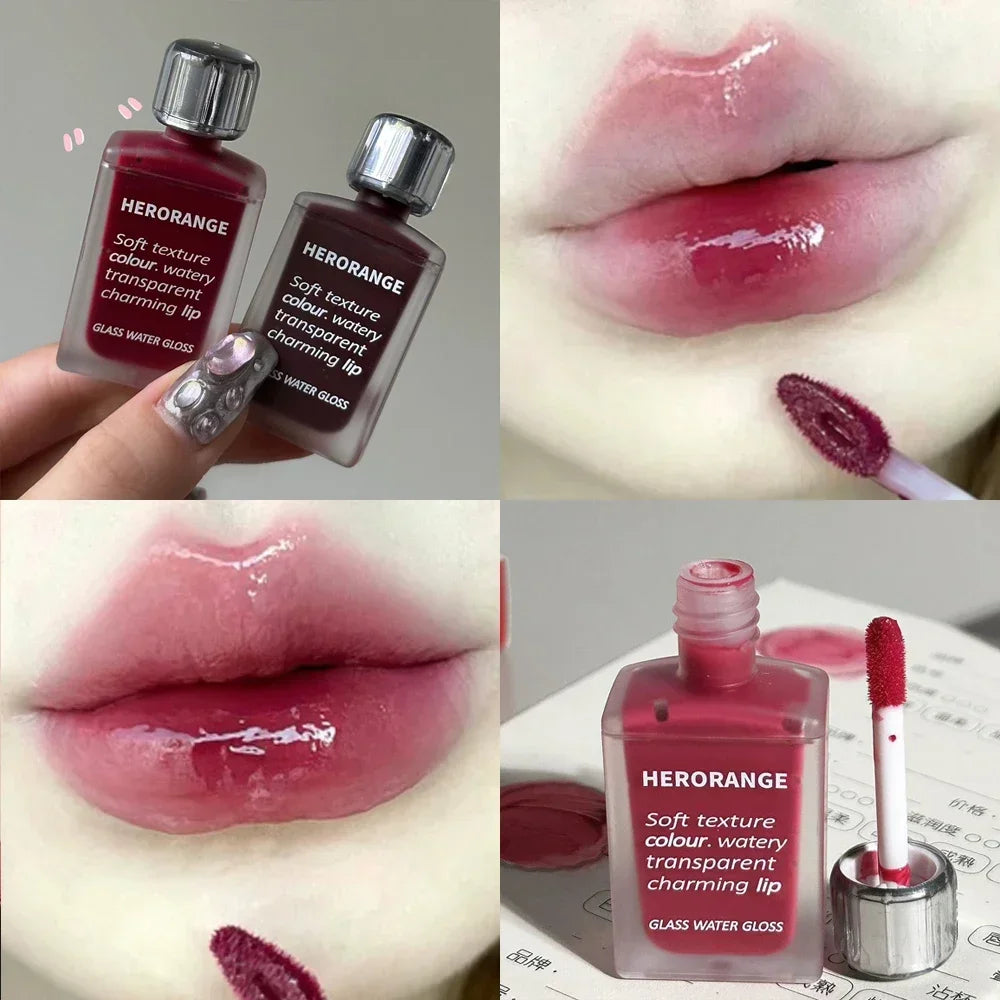 6-Color Water Mirror Gloss Lip Glaze – Long-Lasting, Hydrating, Moisturizing Liquid Lipstick