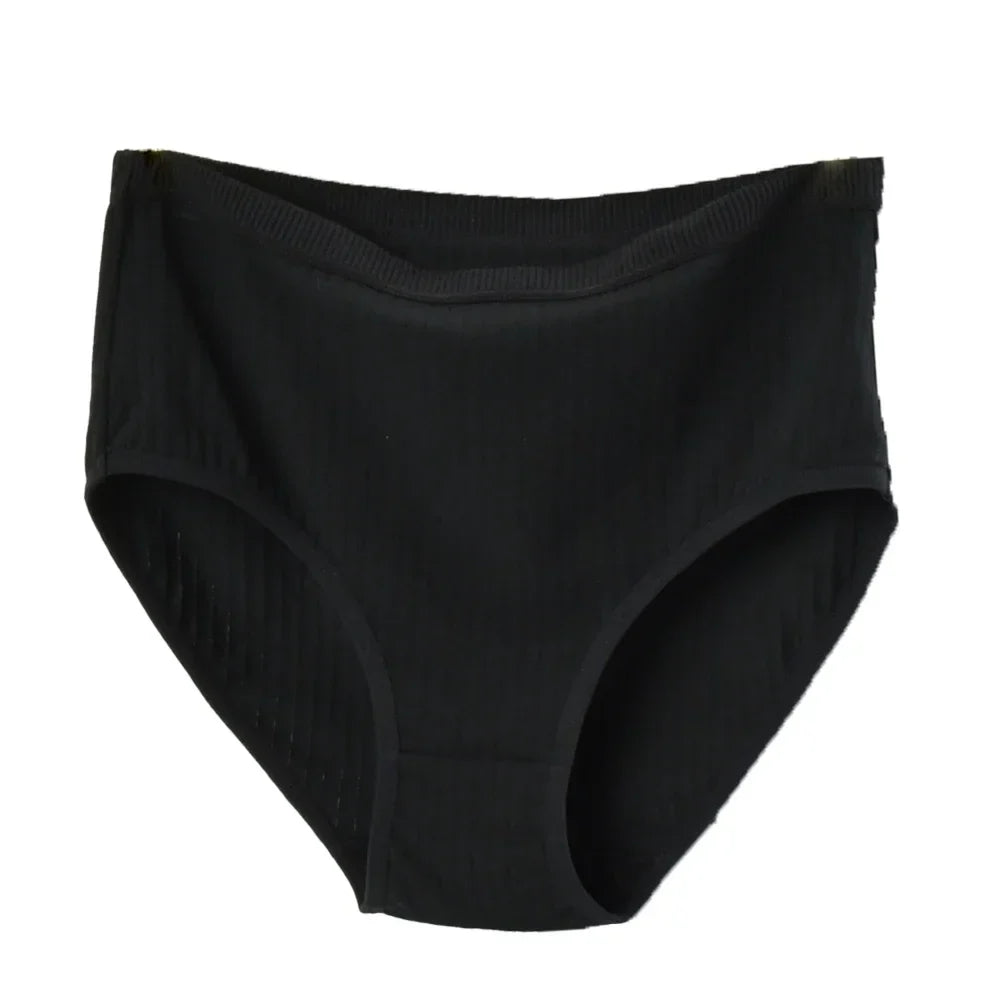 Soft High Waist Cotton Panties – Breathable Plus Size Women’s Underwear, Striped Lingerie Briefs
