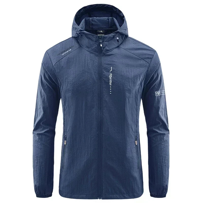Men’s UPF 50+ UV Protection Jacket - Quick-Dry Lightweight Hooded Windbreaker for Hiking, Fishing and Cycling