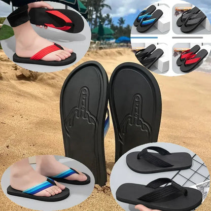 Middle Finger Figure Slippers - Funny Quick-Dry Non-Slip Summer Beach Flip Flops