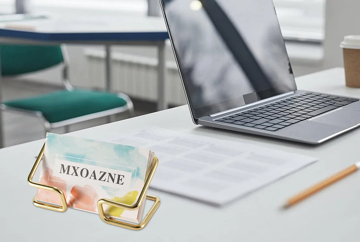 New Desktop Metal Business Card Holder – Modern Fashion Display Stand for Home & Office
