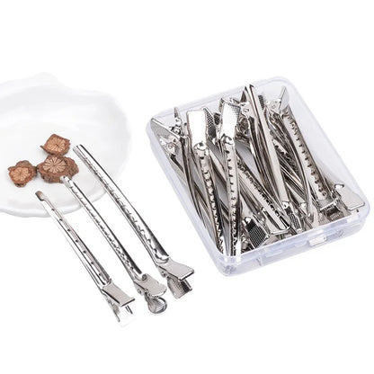 Women’s Metal Hair Care Clips – Steel Hairdressing Sectioning Clamps for Styling & Barber Use