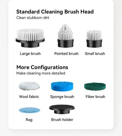 Cordless Electric Cleaning Brush – Multifunctional Handheld Spin Scrubber with 7 Attachments for Bathroom & Kitchen