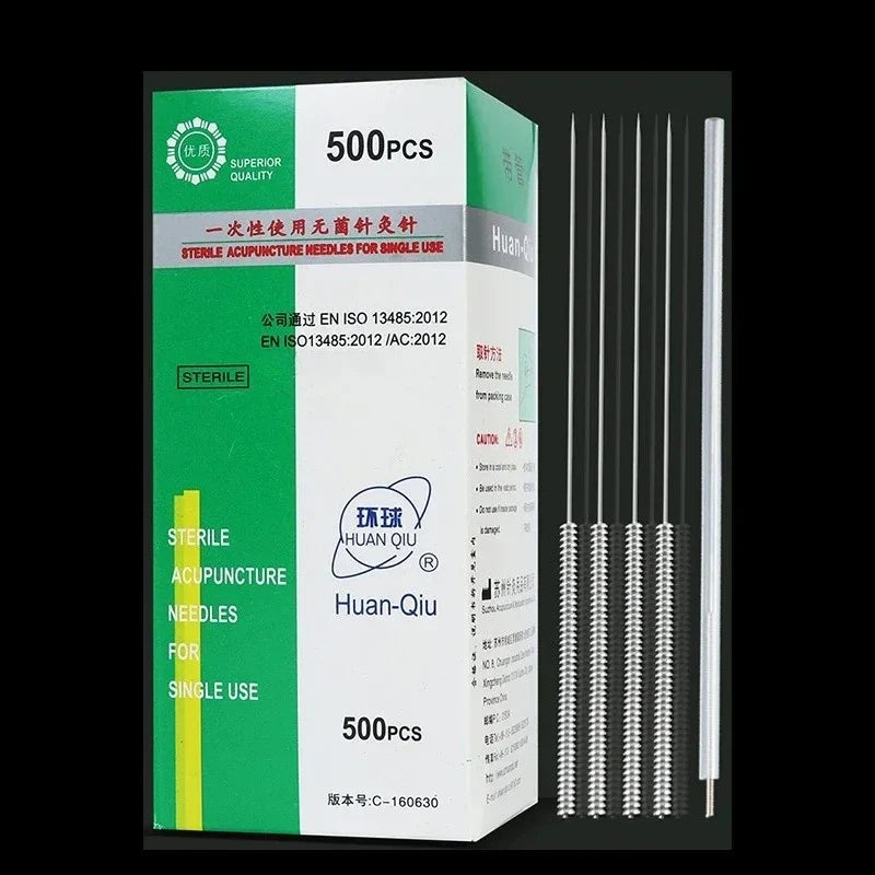 500pcs Sterile Disposable Acupuncture Needles Box – Huaqiu Beauty Acupoint Massage Therapy & Body Treatment Masajeador Set
