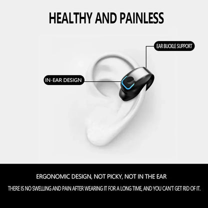 Ear Clip Wireless Bluetooth Earphones – Bone Conduction TWS Sport Headset with Mic, Noise Cancelling & High-Quality Sound for Active Use
