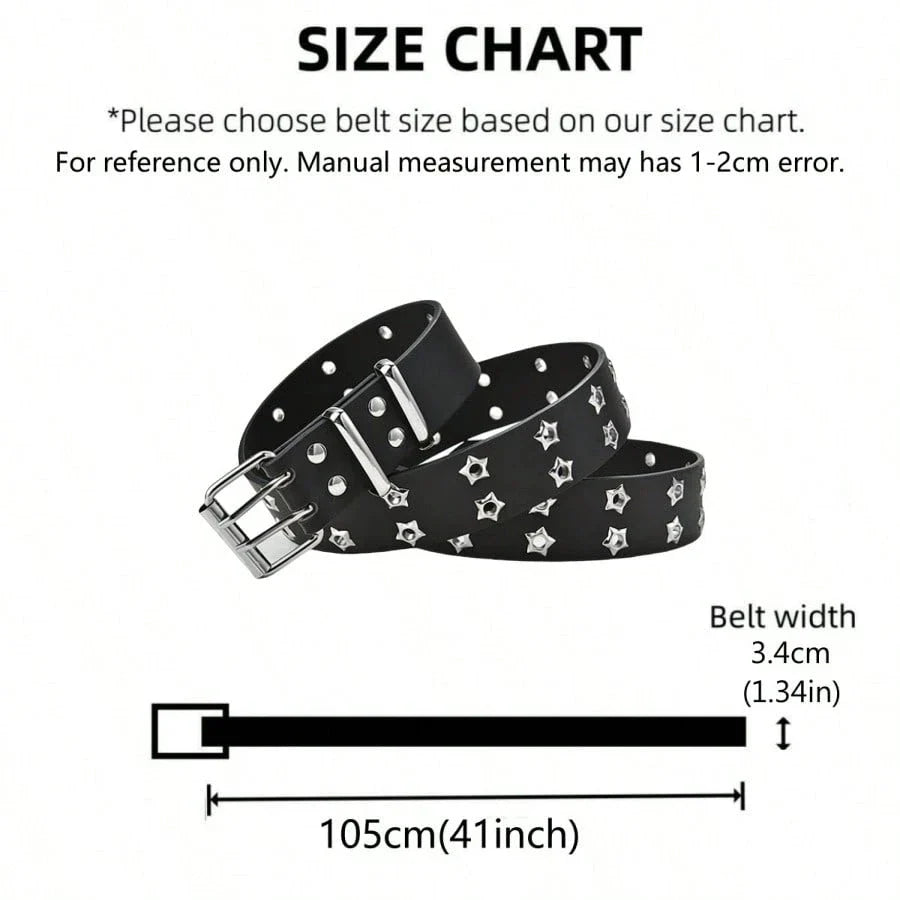 Women's Punk Hollow-Out Belt - Star Decor Fashion Waistband for Fall, Autumn & Halloween